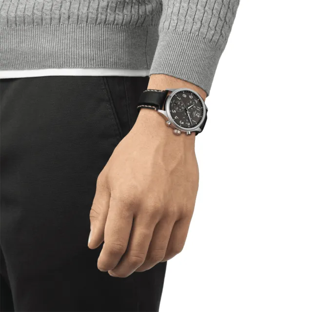【TISSOT 天梭 官方授權】韻馳系列 CHRONO XL 三眼計時手錶-45mm 母親節 禮物(T1166171606200)