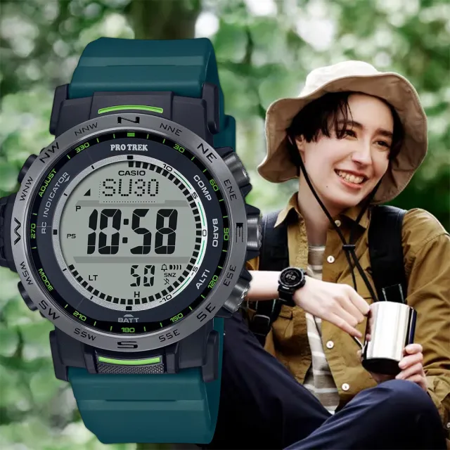 【CASIO 卡西歐】PROTREK 戶外多功能太陽能電波手錶 開學(PRW-35Y-3)