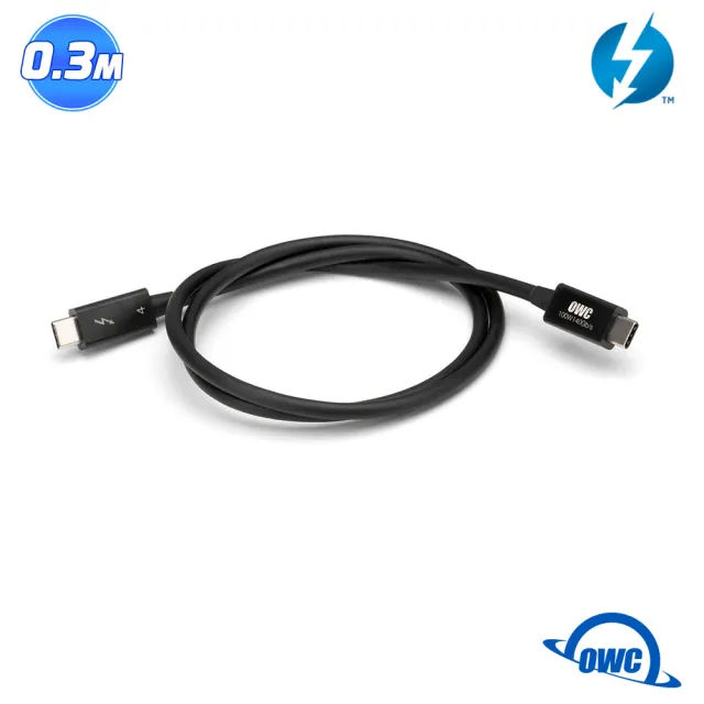 【OWC】Thunderbolt 4 線 - 0.3M(USB-C 40Gb/s 高速傳輸)