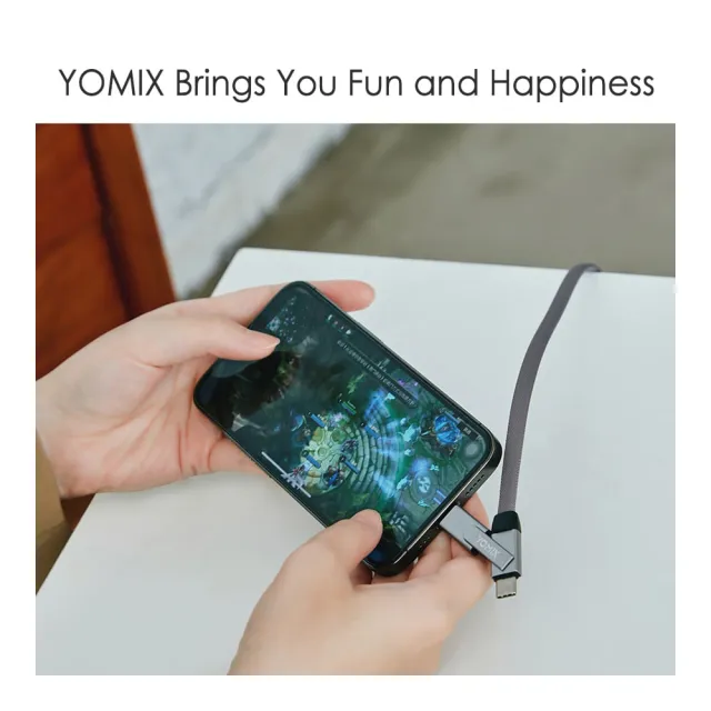 3入組【YOMIX 優迷】PD 60W Type-C 1.5M六合一編織極速傳輸充電線 (支援iphone16快充)