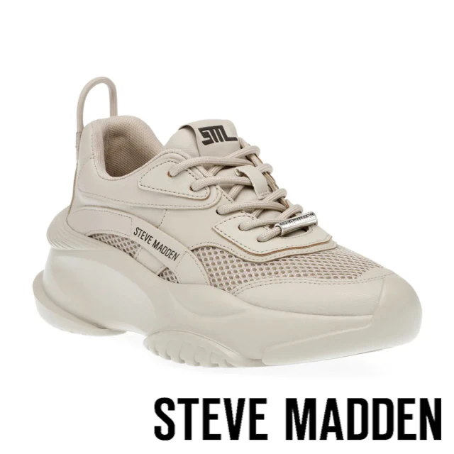 STEVE MADDEN BELISSIMO 厚底綁帶休閒鞋(杏色)