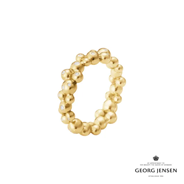 【Georg Jensen 喬治傑生】MOONLIGHT GRAPES 指環戒指(18K再生黃金 鑽石 戒指)