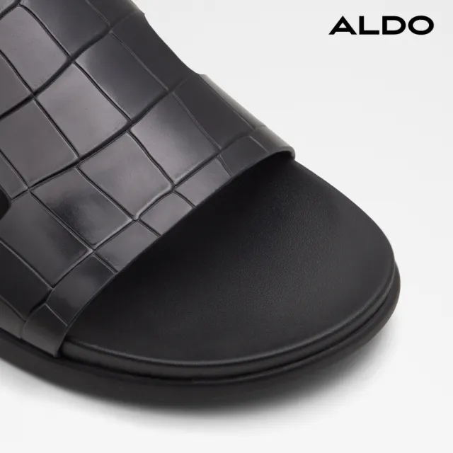 【ALDO】MONDI-時尚壓紋休閒涼拖鞋-男鞋(黑色)