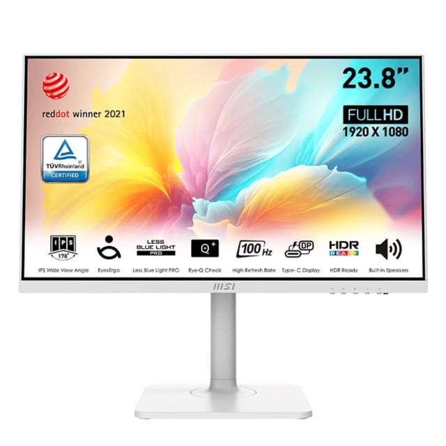【MSI 微星】MODERN MD2412PW 24型 IPS 100Hz 美型螢幕-白(Type-C/內建喇叭)