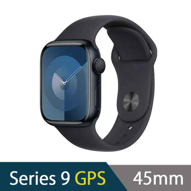 三合一無線充電座組【Apple】Apple Watch S9 GPS 45mm(鋁金屬錶殼搭配運動型錶帶)