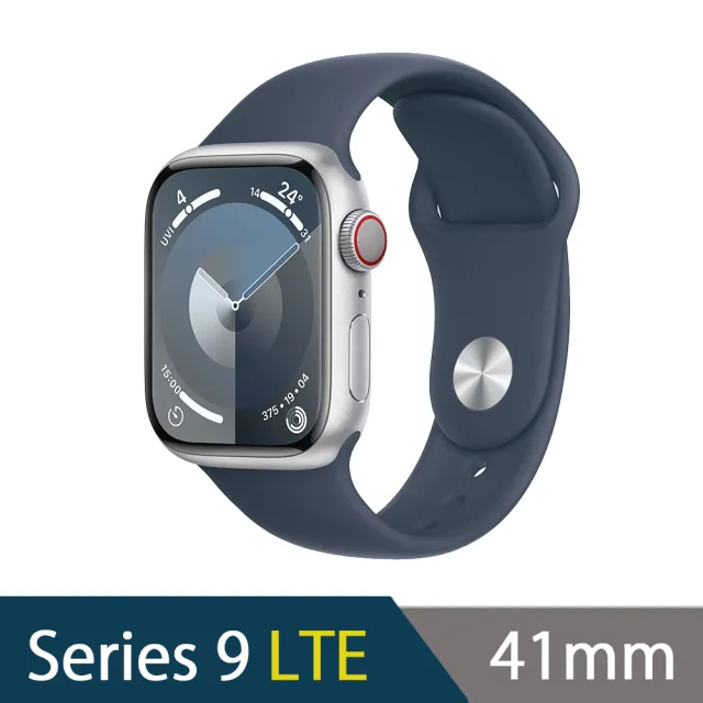 【Apple】Apple Watch S9 GPS+行動網路 41mm(鋁金屬錶殼搭配運動型錶帶)