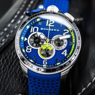 【BOMBERG】BOLT-68 系列 全鋼藍面XL賽車計時碼錶