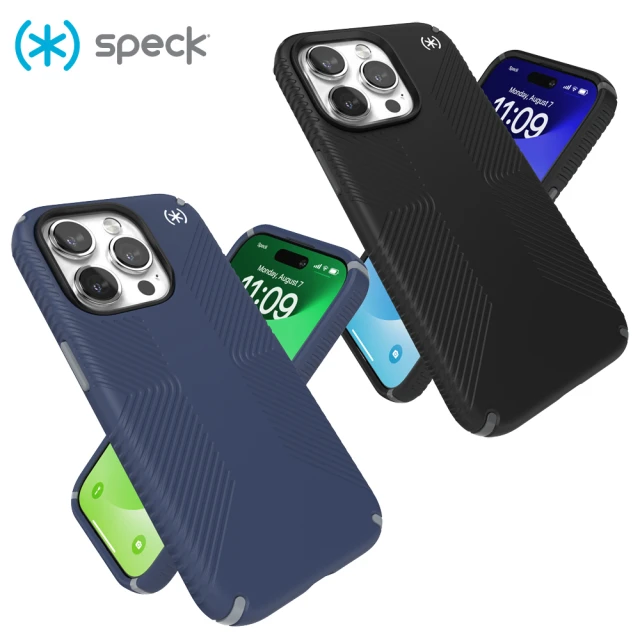 Speck iPhone 15 Pro 6.1/ 6.7吋系列 Presidio2 Grip MagSafe磁吸防手滑防摔殼(iPhone 15 Pro保護殼)