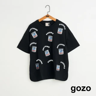 【gozo】MOMO獨家款★限量開賣 懷舊煉乳擴型T恤(三色)