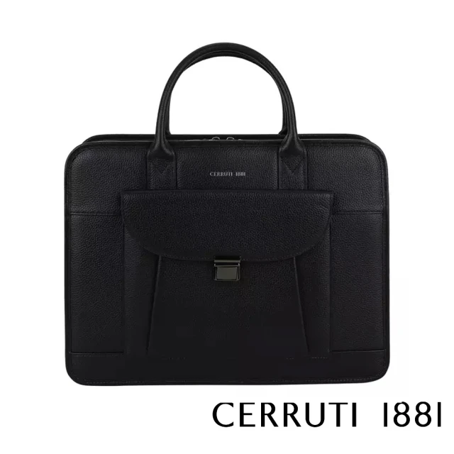 Cerruti 1881Cerruti 1881 限量2折 頂級義大利小牛皮公事包/斜背包 CECA06175M 全新專櫃展示品(黑色)
