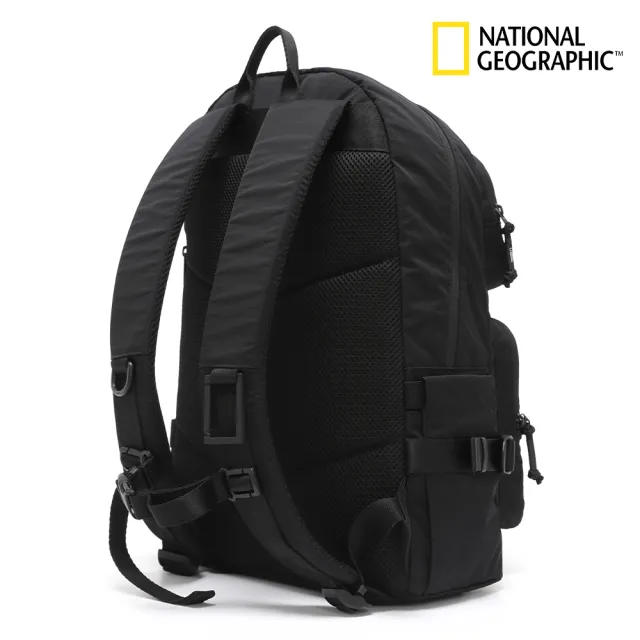 【National Geographic 國家地理】雙口袋背包 - 黑色/灰藍色(後背包/筆電包/休閒旅行包 實用大容量)