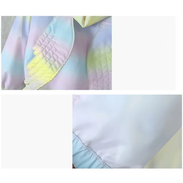 【安朵童舖】現貨韓版兒童薄款連帽外套兒童印花漸變外套女童風衣外套卡通可愛外套(112)