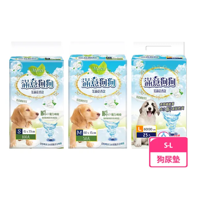 【MORES 摩爾思】滿意狗狗寵物尿墊 單包(尿布墊 S/M/L 多種尺寸選擇)