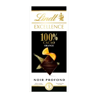【Lindt 瑞士蓮】極醇系列 100%香橙夾餡黑巧克力片 50g(黑巧克力)