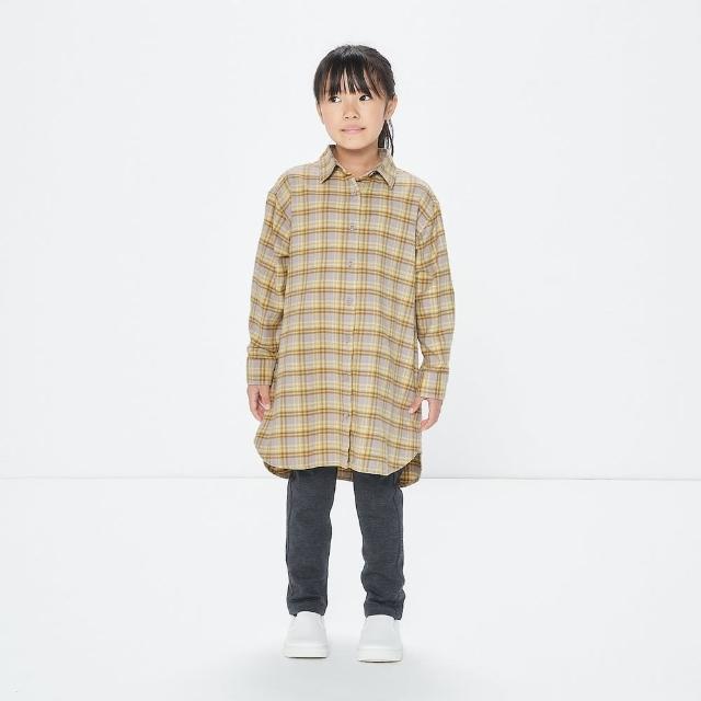 【MUJI 無印良品】兒童雙面起毛法蘭絨襯衫洋裝(共3色)