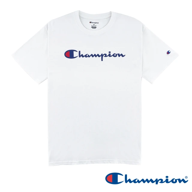 Champion 官方直營-LOGO印花短袖TEE上衣-男(白色)