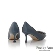 【Keeley Ann】高級絲綢方鑽高跟鞋(藍色375647160-Ann系列)