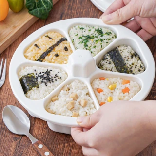 【親子DIY】日式六格三角飯糰製作模具(不易沾黏 壓模 露營 壽司模具 兒童便當盒 造型模具 郊遊野餐)