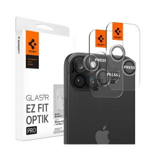 【Spigen】SGP iPhone 15 Pro Max/15 Pro/14 Pro Max/14 Pro Glas.tR EZ Fit Optik-鏡頭保護貼(2入組)