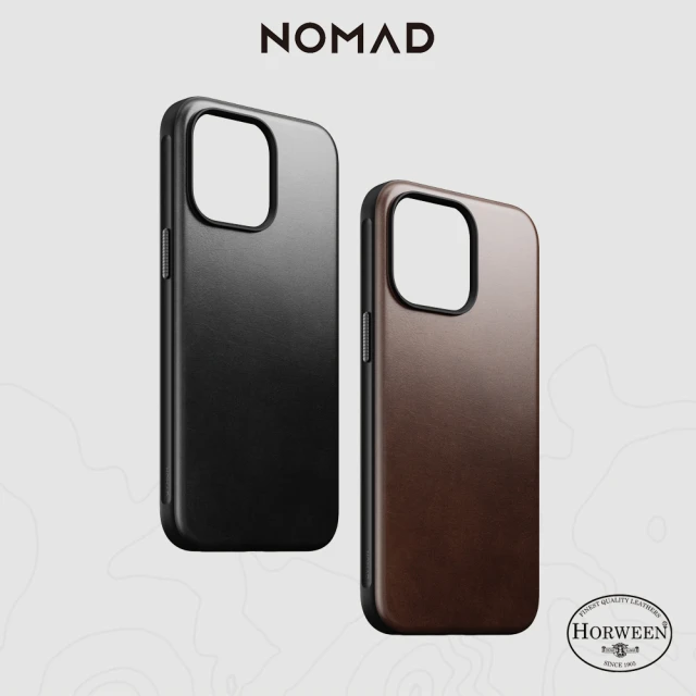 NOMAD iPhone 15 Pro Max 6.7-精選Horween皮革保護殼(嚴選Horween皮革獨特紋理更具特色)