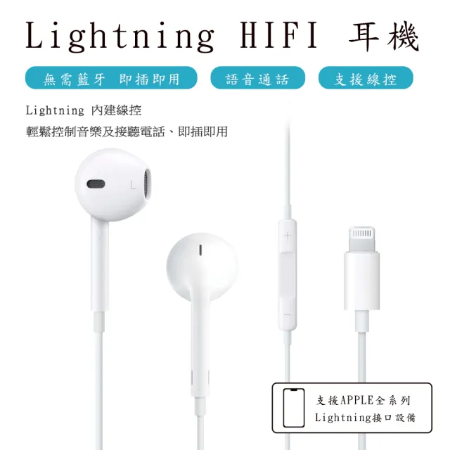 【Songwin】蘋果 Lightning HiFi立體聲 線控耳麥可通話有線耳機(PH-L100)