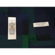 【BURBERRY 巴寶莉】BURBERRY標籤LOGO格紋設計羊毛羊絨圍巾(深藍x綠)