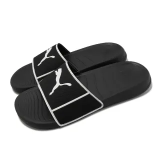 【PUMA】拖鞋 Popcat 20 Shower 男鞋 黑 白 舒適 基本款 涼拖鞋(384262-01)