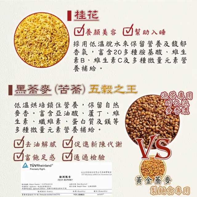 【蔘大王】桂花蕎麥茶包X4組（6gX10入/組）黃金蕎麥頂級版黑苦蕎茶(長效期版 油膩分解王 本店6gVS他店只3g)