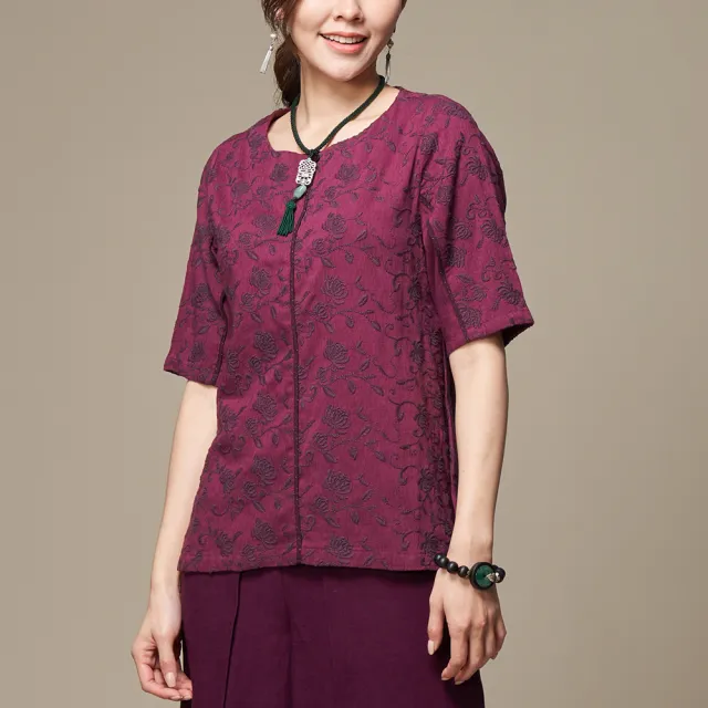 【古典美】03079刺繡顯瘦造型衣(茶禪服/棉麻/亞麻/中國風)