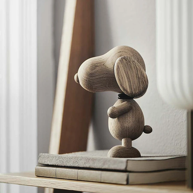 WUZ 屋子 丹麥 Boyhood 米格魯先生造型橡木擺飾(23cm)