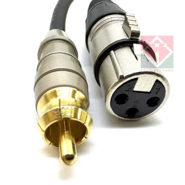 【湯德昌電子】3孔XLR卡農Cannon母頭-RCA公頭音響導線(2米)