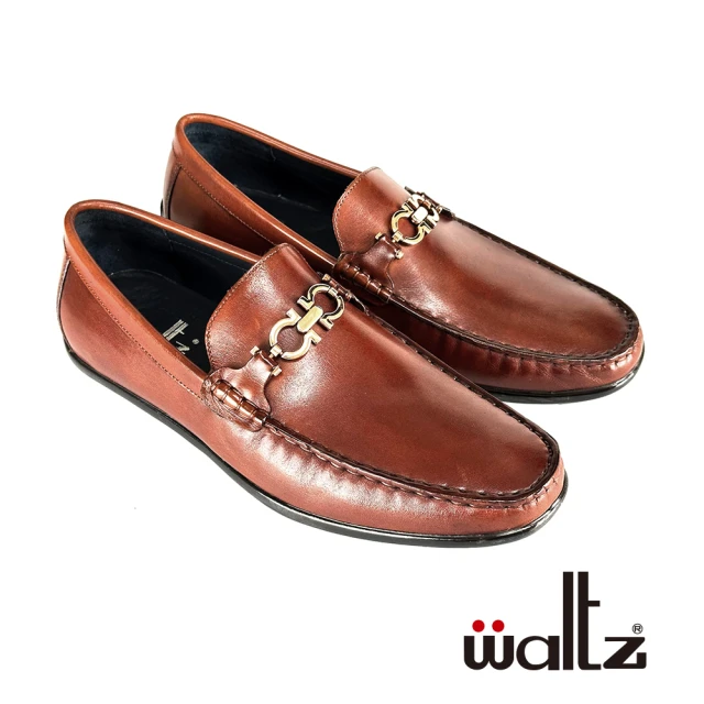 【Waltz】馬銜扣 真皮豆豆鞋 休閒鞋 懶人鞋(612121-06 華爾滋皮鞋)