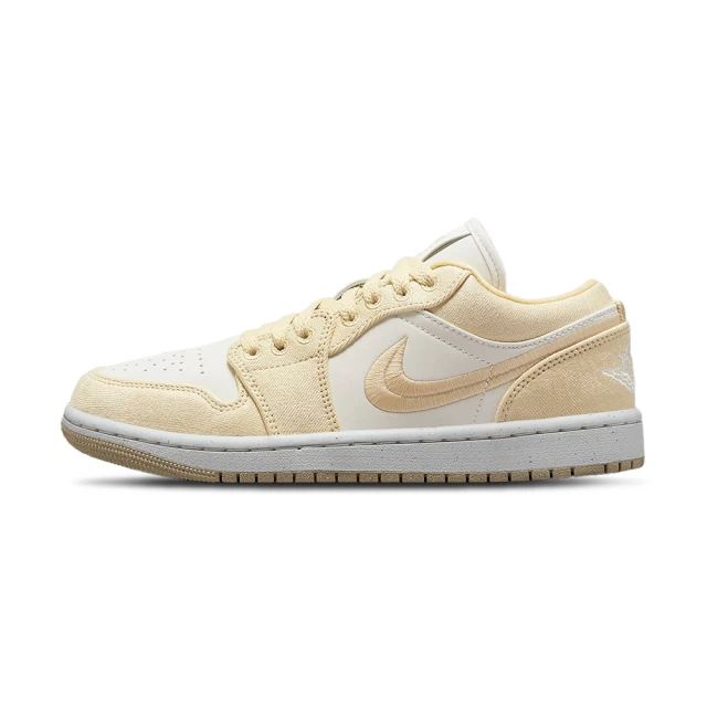 NIKE 耐吉 Air Jordan 1 Low SE 女鞋 米黃色 刺繡 AJ1 喬丹 運動 經典 休閒鞋 FN3722-701