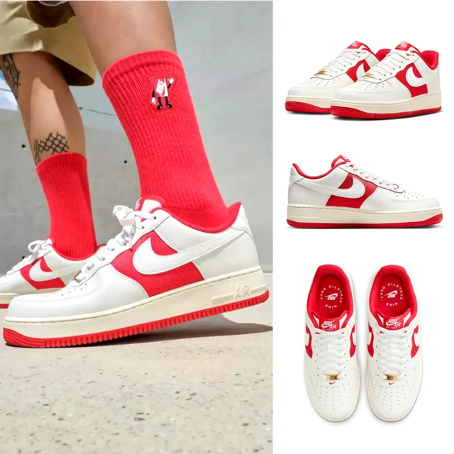 NIKE 耐吉 休閒鞋 運動鞋 AIR FORCE 1 07 男鞋 白紅(FN7439133)