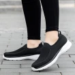 【SPRING】輕量運動鞋/輕量彈力休閒飛織襪套造型運動鞋(黑)