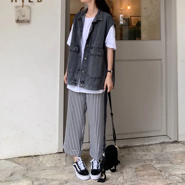 【D.studio】韓版寬鬆百搭顯瘦牛仔外套(牛仔上衣 牛仔背心 上衣 女裝 衣服 外套  J124)