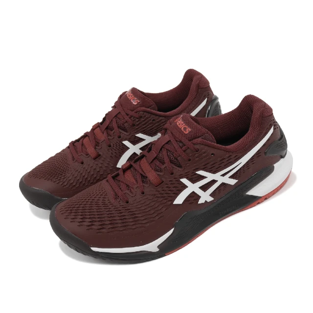 asics 亞瑟士 網球鞋 GEL-Resolution 9 男鞋 紅 白 底線型 穩定 運動鞋 亞瑟士(1041A330600)