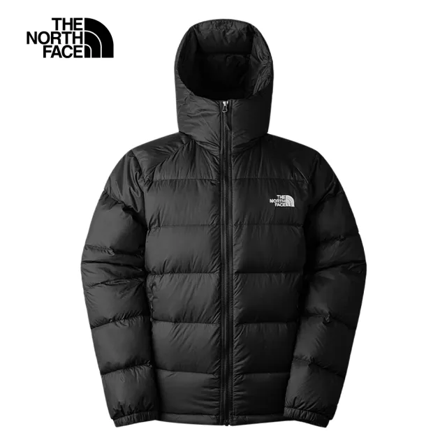 【The North Face 官方旗艦】北面男款黑色舒適保暖連帽羽絨外套｜7W7GJK3(600蓬鬆度)