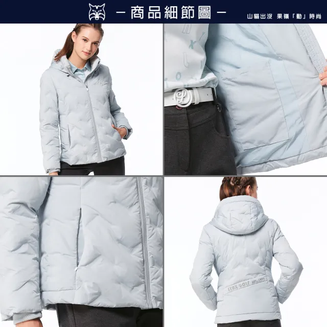 【Lynx Golf】女款保暖舒適羽絨壓紋設計後腰矽膠標造型隱形拉鍊口袋長袖可拆式連帽外套(二色)