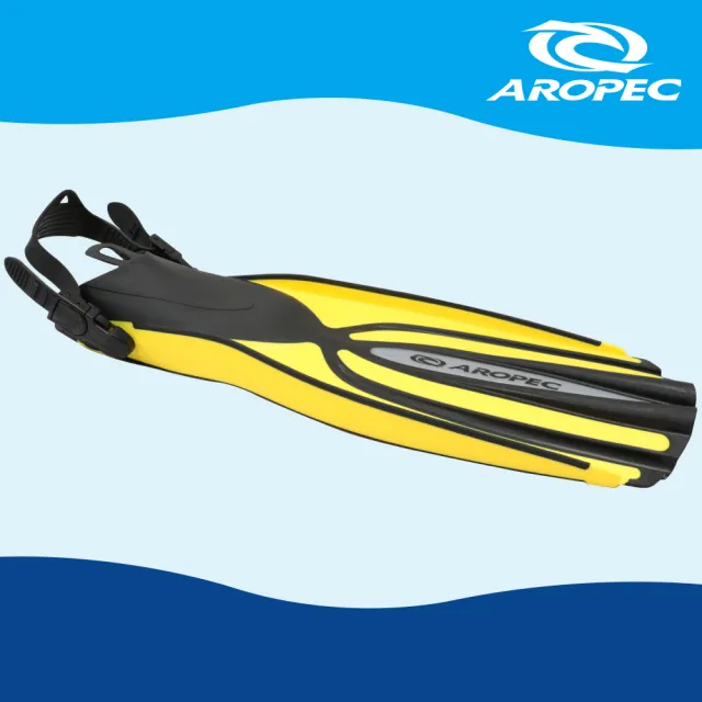 【Aropec】Alacrity 調整式潛水蛙鞋 F-GY07-YL(浮潛 潛水 岸潛 長蛙鞋 水類用品)