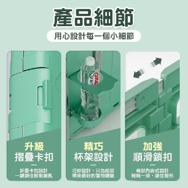 四輪特大萬向折疊購物車-杯架可平拉款75L(手推車 買菜車 菜籃車 收納箱 手拉車 置物車 露營車)