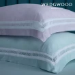 【WEDGWOOD】400織長纖棉璀璨流光蕾絲 鬆緊床包-紫霧色(雙人)