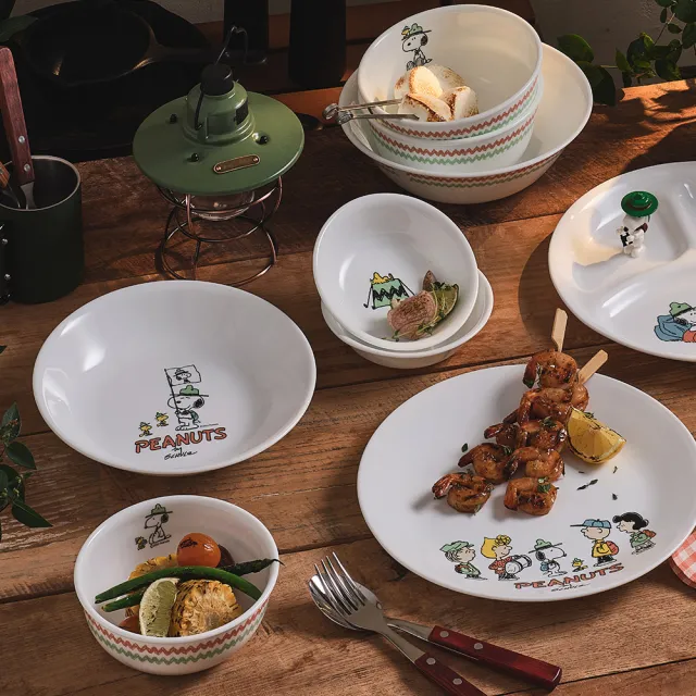 【CORELLE 康寧餐具】SNOOPY 露營趣 8吋平盤(108)