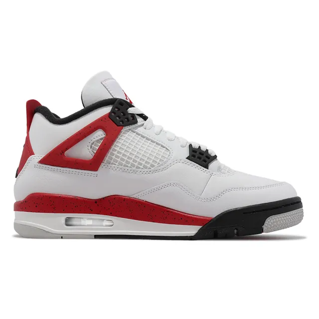 NIKE 耐吉】Air Jordan 4 Retro 男鞋白紅黑紅水泥4代休閒鞋(DH6927-161