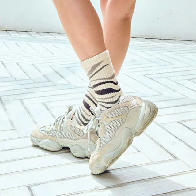 【FOOTER】2入組-斑馬•斑馬登山羊毛襪(K187M/L/XL)-保暖襪 除臭襪  羊毛厚襪