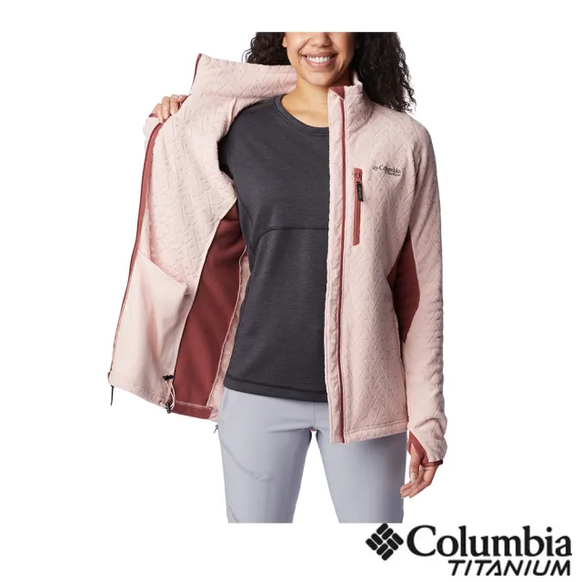 【Columbia 哥倫比亞 官方旗艦】女款-鈦 Titan Pass™柔暖快排刷毛外套-淺粉色(UAR47000LKHF)