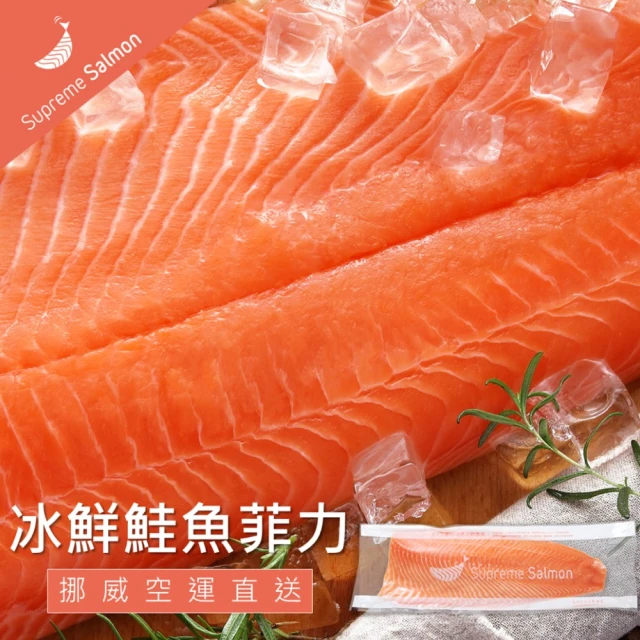 【美威鮭魚】冰鮮鮭魚菲力(1.6公斤±10%／包)