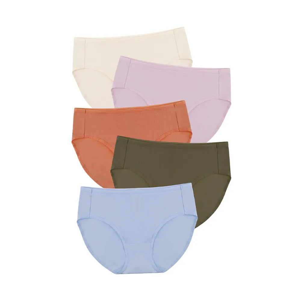 【sloggi】EVERYDAY天然有機棉 環保 有機過生活系列 高腰三角褲五件包(靜謐莫蘭迪)