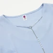 【ILEY 伊蕾】簡約鍊飾長版雪紡上衣(淺藍色；M-XL；1233181112)