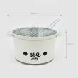 【YU Living 信歐傢居】北歐風鐵製BBQ烤爐 直徑42cm(白色/大尺寸/烤肉爐 燒烤爐 桌上型烤爐)